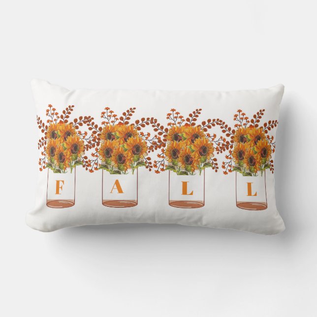 Coussin lumbar des tournesols d'automne (Recto)