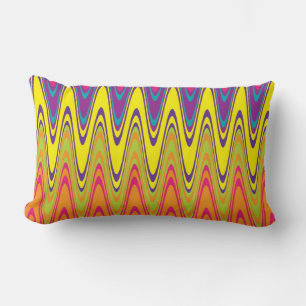 Coussin Lumbar des vagues rétro