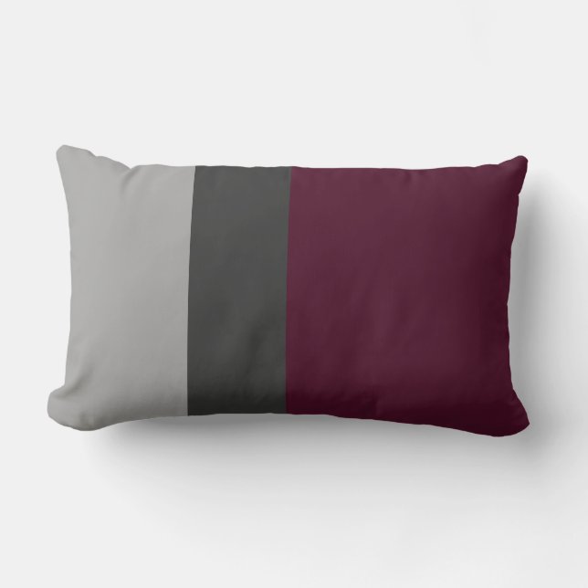Coussin Lumbar en bloc de couleur de prune (Recto)