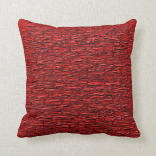 Coussin Lumbar et carreaux rouge-foncé de motif de brique