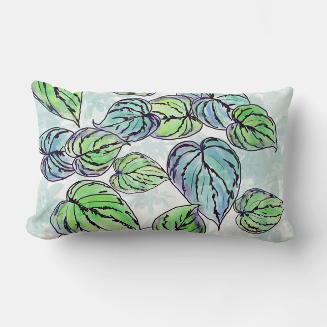 Coussin Lumbar Feuille vert (Recto)