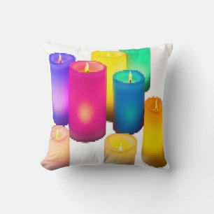 Coussin Lumière de bougie colorée