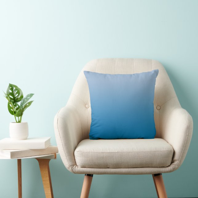 Coussin Lumière minimale au dégradé bleu foncé (Chaise)