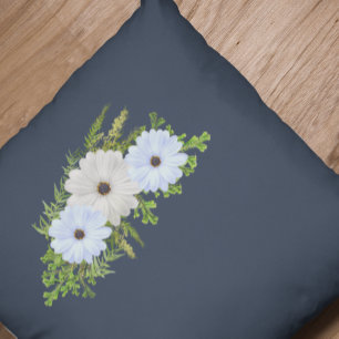 Coussin Lumière Rustique Bleu et Blanc Floral