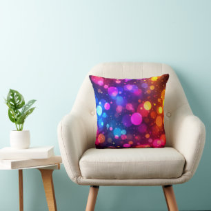 Coussin Lumières Bokeh Néon Abstraites