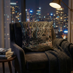 Coussin Lumières de la ville de Boston