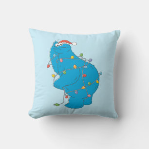 Coussin Lumières de Noël de monstre de cookie vintage