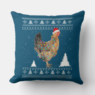 Coussin Lumières de poulets avec le pyjama de Noël du Père