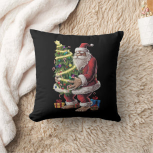 Coussin Lumières de sapin de Noël Bigfoot Noël amateur de 