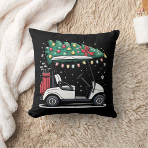 Coussin Lumières de sapin de Noël de chariot de golf Xmas