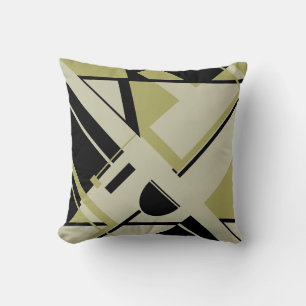 Coussin Luminaire gris noir Olive diagonal géométrique Abs