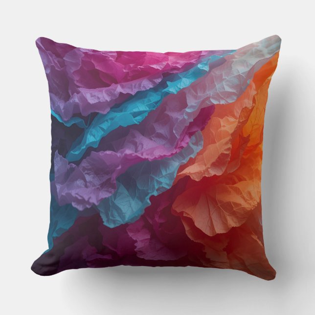 Coussin Luminous Abstract Tissue Paper Layers (Recto)