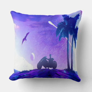 Coussin Lunar Mirage – Palestinian Digital Art Throw Pillo