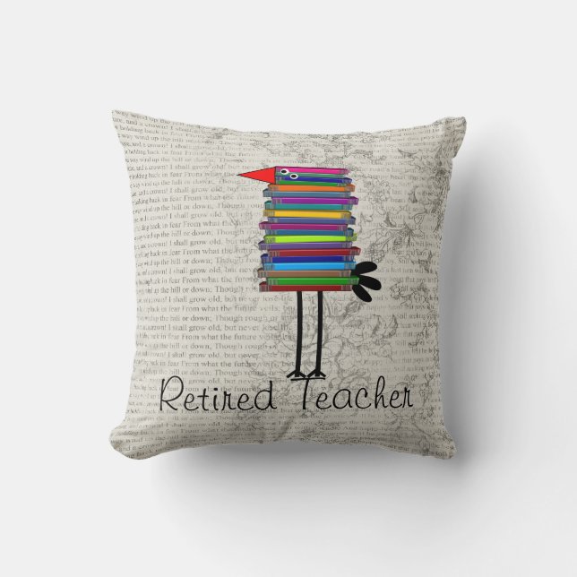 Coussin lunatique retiré d'oiseau de livre de (Recto)