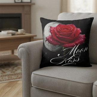 Coussin Lune Baiser Rose Rouge Céleste