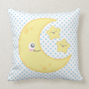 Coussin Lune de Kawaii et carreau d'étoiles