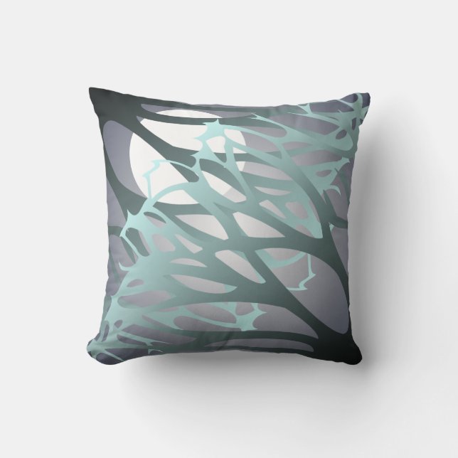 Coussin Lune et branches de minuit (Recto)
