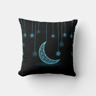 Coussin Lune et Étoiles pendantes