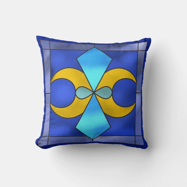 Coussin Lune Géométrique en Verre Tiré Lune Jauge (Recto)