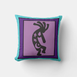 Coussin Lune turquoise et étoiles Kokopelli Jeu d'oreiller