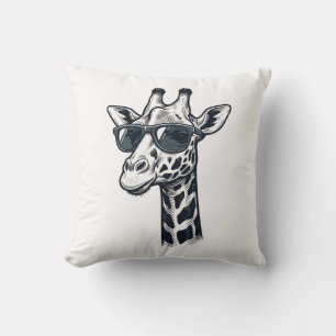 Coussin Lunettes de soleil de girafe cool T-Shirt à gravur