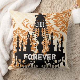 Coussin Lustre Personnalisé Monogramme avec Date de Mariag