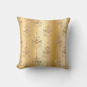 Coussin Lustres métallisés dorés et faux paillettes Glam C