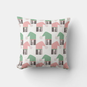 Coussin Lutin de Noël Rose Vert Festif