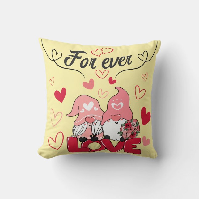 Coussin Lutins Amoureux For Ever 3 message d'amour jaune (Recto)