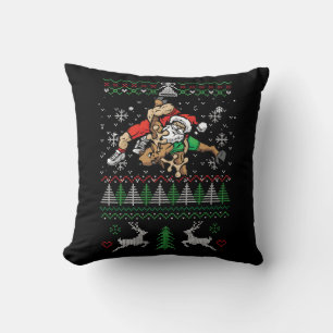 Coussin Lutte contre le lutteur de Noël laid Père Noël Rei