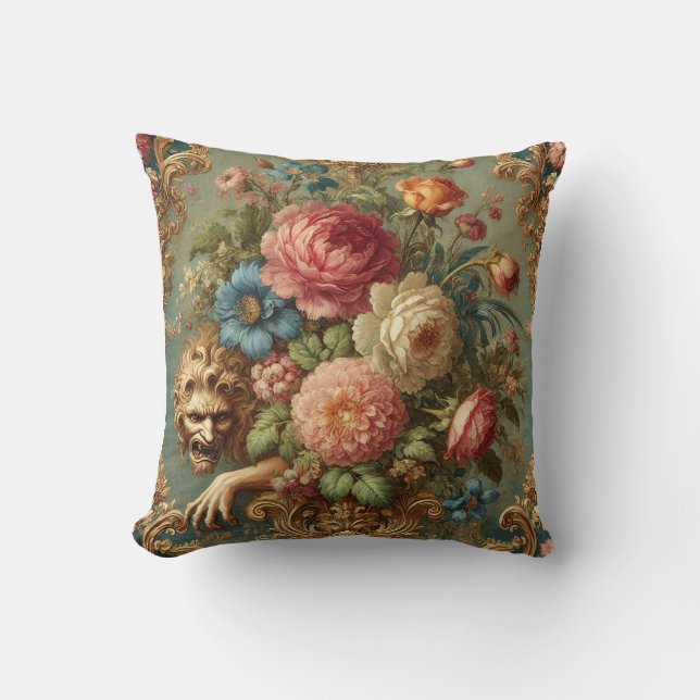Coussin Luxe - Design floral gothique (Recto)