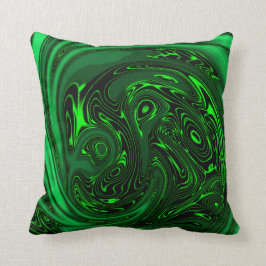 Coussin Luxe Elégant Dragon Vert Cheval Abstrait