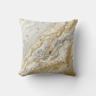 Coussin Luxe, Élégant, Moderne Motif Or Gris