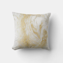 LUXE GOLD WHITE PEARL MARBRE INSPIRÉ CUSHION