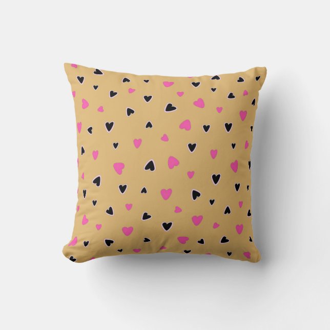 Coussin Luxe Moderne Élégant Amour Or Coeur (Recto)