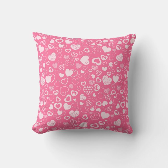 Coussin Luxe Moderne Élégant Amour Rose Coeur (Recto)