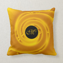 Coussin Luxe moderne Neon Gold Abstrait Floral Rose