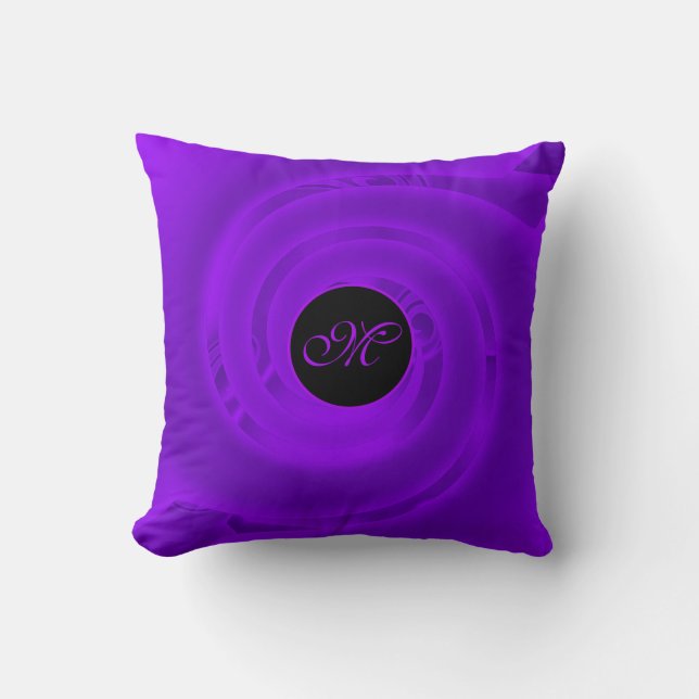 Coussin Luxe moderne Neon violet Abstrait Floral Rose (Recto)