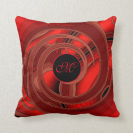Coussin Luxe moderne Rouge Abstrait Floral Rose