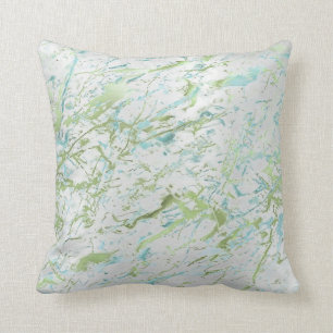 Coussin Luxe vert-bleu en bon état abstrait de marbre de