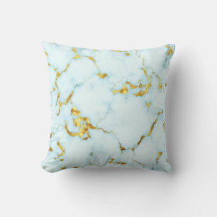 Coussin Luxueux Azure Gilded Pottery Motif Ceramic Art