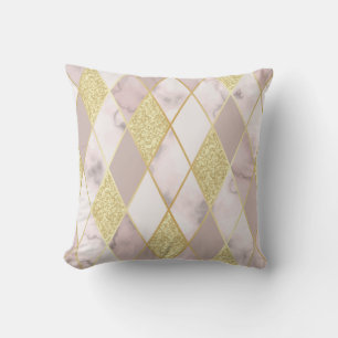 Coussin Luxueux Marbre Golden Géométrique