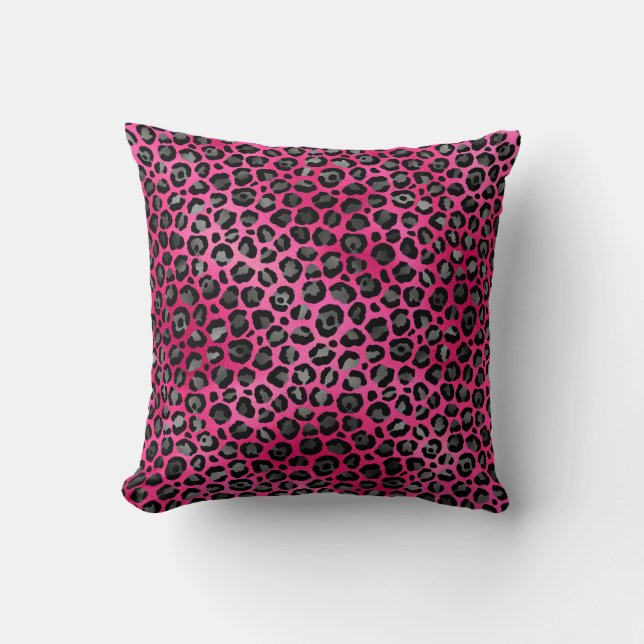 COUSSIN LUXUEUX POSTER DE ANIMAL LEOPARD PINK CUSHION (Recto)