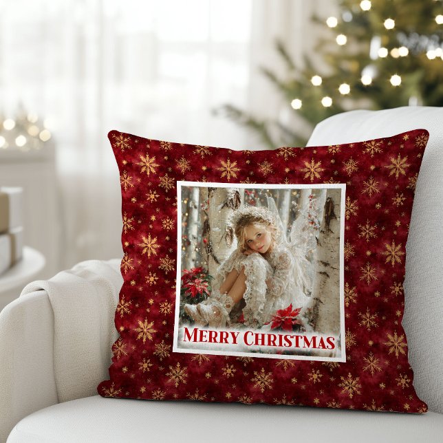Coussin Luxury Angel Red Gold Kids Gift Best Christmas  (Luxury Angel Red Gold Kids Gift Best Christmas Pillow

)