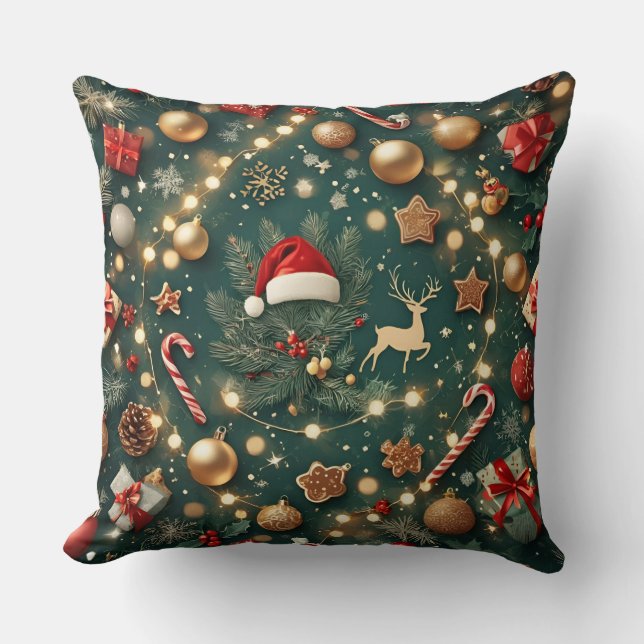 Coussin Luxury Christmas Pattern Decorative Throw Pillow (Recto)
