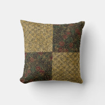 Luxury Flowers and Gold Pattern ,Gold Black Red 