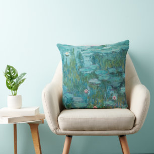 Coussin Lys à eau, Peinture à l'huile d'art, Claude Monet