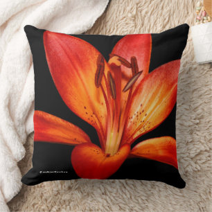 Coussin Lys Asiatiques Orange Rouge Gran Paradiso