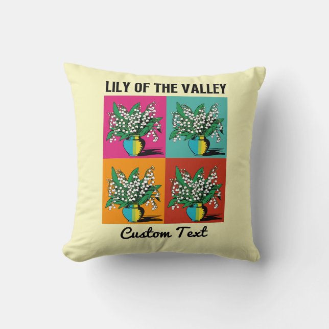Coussin Lys de la vallée mai Mois de naissance Fleur color (Recto)