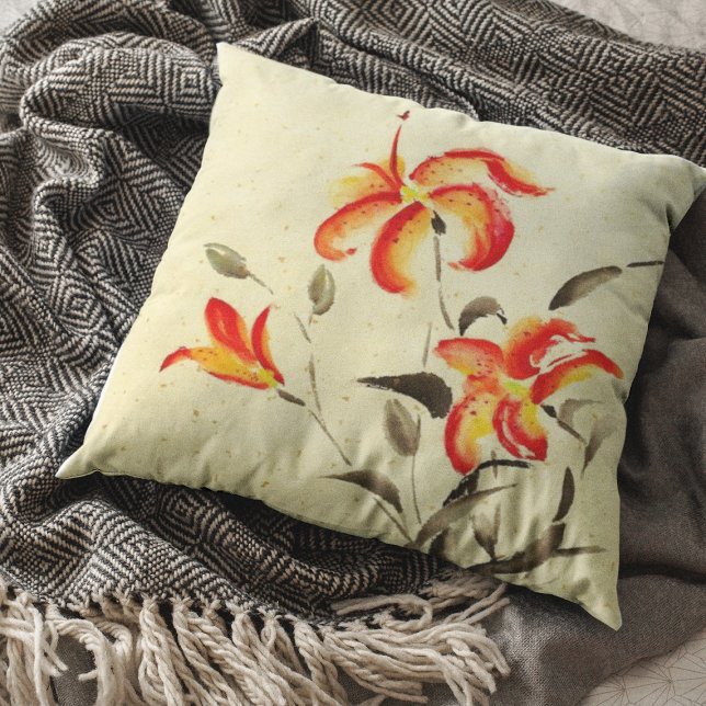 Coussin Lys de tigre - rouge (Créateur téléchargé)